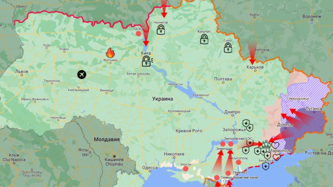 Карта продвижения рф на сегодня. Карта боевых Министерства обороны в Украине. Карта Украины Министерство обороны России. Карта продвижения войск на Украине. Спецоперация на Украине карта март.